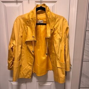 Neiman Marcus Exclusive Yellow Asymmetrical Zip Jacket – Size M